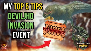 MY TOP 5 TIPS for the DEVILJHO INVASION EVENT! l Monster Hunter Now