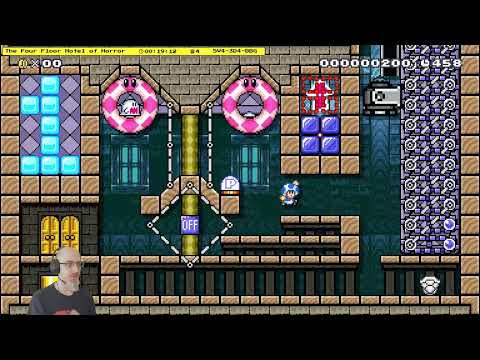 The Four Floor Hotel of Horror by Grakowsky / 5V4-3D4-BBG / Mario Maker 2 Puzzle solution