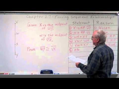 Geometry Chapter 2 7 Proving Segment Relationships Sample Segment Proof