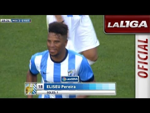 Gol de Eliseu (3-0) en el Málaga CF - Rayo Vallecano - HD