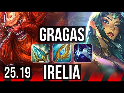 GRAGAS vs IRELIA (TOP) | 15/1/10, 44k DMG, Legendary | KR Diamond | 25.19