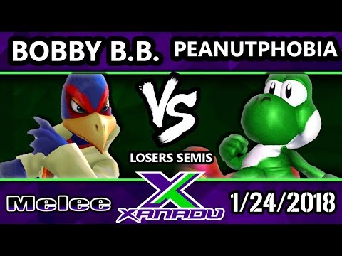 S@X 238 Melee - Bobby B.B. (Falco) Vs. Peanutphobia (Yoshi) - SSBM Losers Semis - Smash Melee