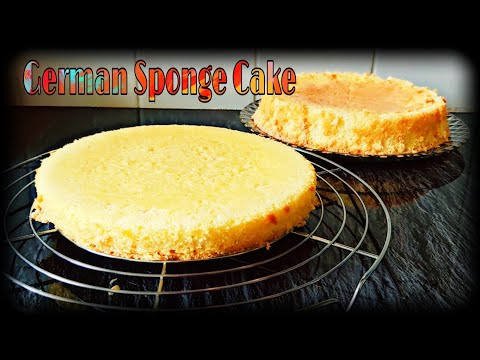 German Sponge Cake || Super easy and fluffy european cake || only 4 ingredients ! #ASMR