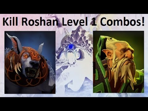 Dota 2 Kill Roshan lvl 1 Combos #3 - Lone Druid and Ursa