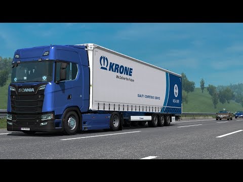 ETS 2 1.32 - SCANIA S520 V8 Low Deck + Krone Megaliner - Trip: Erfurt - Mannheim