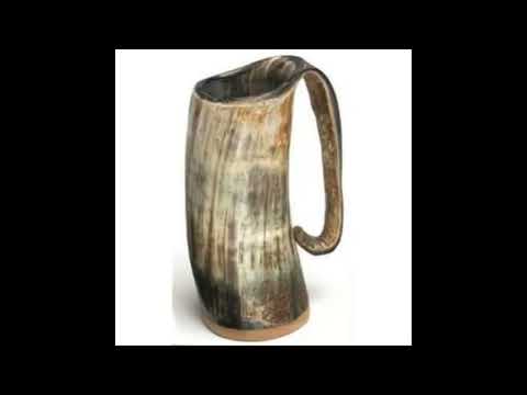 Natural round viking horn drinking mug