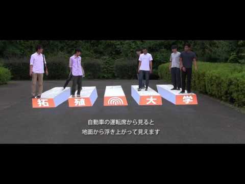 拓殖大学工学部シビックデザイン研究室　トリックアートを利用した道路標識(Takushoku University in Tokyo,Japan)