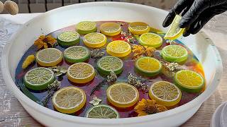 Unexpected Resin Art Idea: Fresh Lemons, Flowers & Vibrant Pigments!