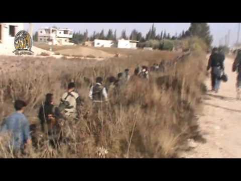 توجه مقاتلي كتيبة ذي النورين للهجوم على مواقع قوات النظام في بلدة العتيبة في ريف دمشق ضمن معركة "الله أعلى وأجل"