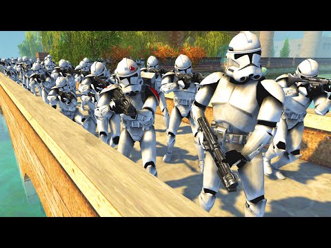 Endless Waves of Clones Bridge Invasion! - Men of War: Star Wars Mod Battle Simulator