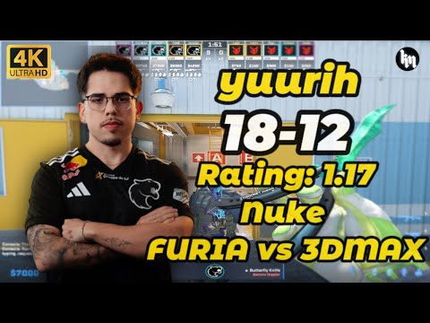 yuurih (18-12) FURIA vs 3DMAX (nuke) | ESL Pro League Season 22 #FURIA #yuurih #cs2