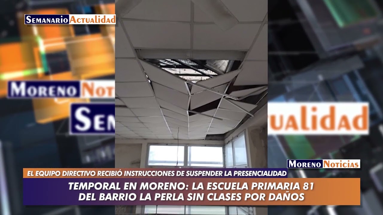 Temporal en Moreno La Escuela Primaria 81 del barrio La Perla sin clases por daños Semanario