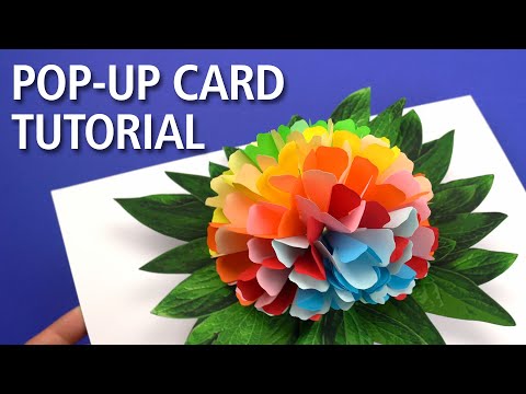 Rainbow Colored Flower Pop Up Card Tutorial
