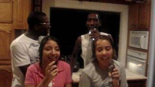 Jessica, Taylor, Jeff, and Cam singing &quot;Hero Heroine&quot;