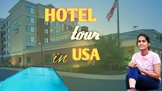my hotel tour in USA | hotels in USA | USA telugu vlogs | adore amigas vlogs