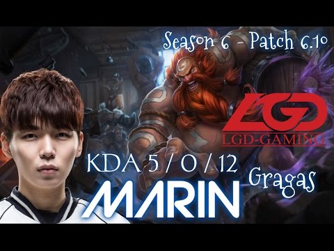LGD MaRin GRAGAS Jungle vs Fizz - Patch 6.10 KR | League of Legends