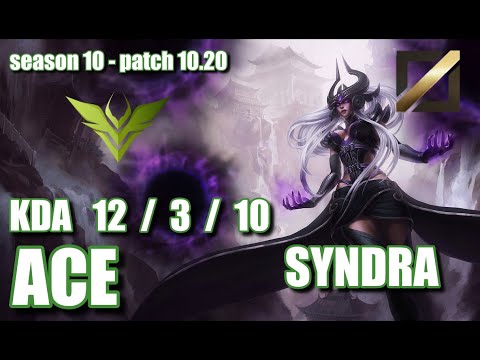 【韓国サーバー/D1】V3 Ace シンドラ(Syndra) VS ガリオ(Galio) MID - Patch10.20 KR Ranked【LoL】