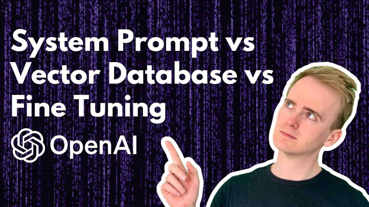 What's BEST for Al Custom Training - System Prompt vs Vector Database vs Fine Tuning thumbnail
