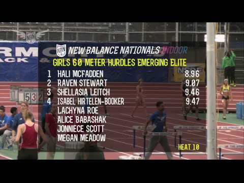 Girls 60m Hurdles EE Prelim Heat 10 - New Balance Nationals Indoor 2013