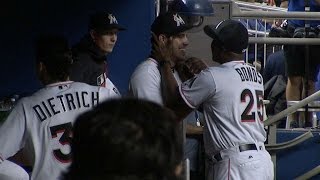 José Fernández, quien lanzó ocho innings y ponchó a 12