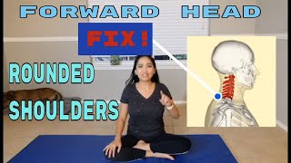 Fix Forward Head and Rounded Shoulders Posture | Pilates and Yoga