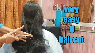 Very easy U hair cut/U haircut/how to U shape hair
