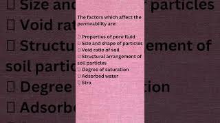 Factors affecting permeability//@civilknowledgedictionary