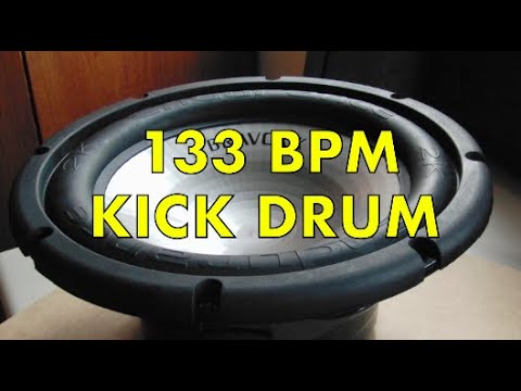 133 BPM Kick Drum Metronome, 133BPM Bass Drum Thump, 4 on the Floor Kick, 133 Beats Per Minute Bombo