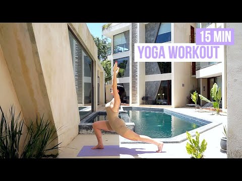 15 MINUTE FULL BODY YOGA WORKOUT  STRETCH and STRENGTHEN