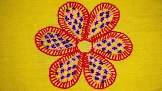 Flowers By 3 Stitches || Flower Stitch Hand Embroidery||Net Stitch/Net Knot Stitch/Easy Flower Work