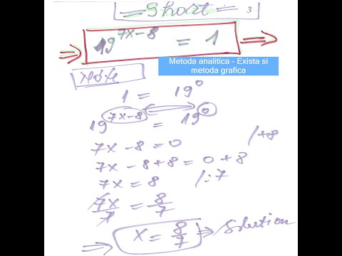 Algebra  -  Metoda analitica pentru o ecuatie exponentiala - Metoda analitica