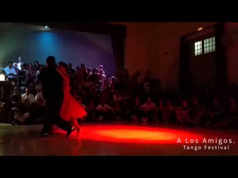  Mariano Frumboli  and  Juana Sepulveda  are  dancing  to  "  Androgyne  "  by  Quartango  at  A los amigos tango festival  in  2015