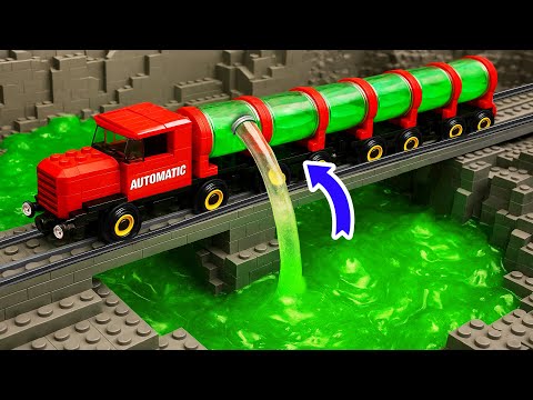 Schleimexperiment mit Lego-Zug | Epische Rettung mit automatischem Zug!