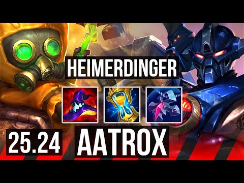 HEIMERDINGER vs AATROX (TOP) | Good KDA: 10/1/9, 5k gold comeback | KR Master | 25.24
