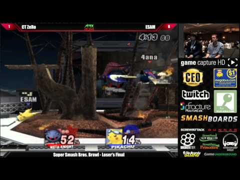 Super Smash Bros Brawl Loser's Final CT ZeRo vs ESAM - Apex 2014 Tournament