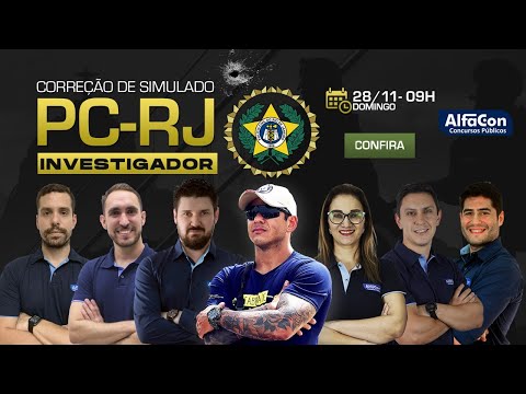 Correção Simulado PC RJ - Investigador - Alfacon | Ao Vivo