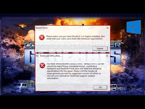 Fix All C&C Generals Problems In Two Mins (DirectX 8.1 Error/Full Screen)