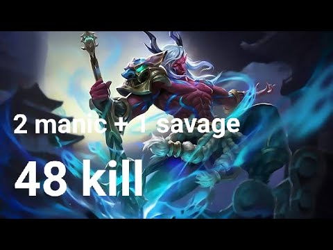 how to learn moskov mobile legends , challenge 1 vs 5 get 48 kill get savage and 2 manic easy