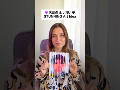 Rumi & Jinu 💜🖤 KPOP DEMON HUNTERS ✨ Amazing DIY Hack #art #diy #drawing