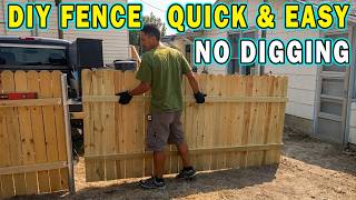 DIY Menards premade fence panels ON a BUDGET with NO DIGGING