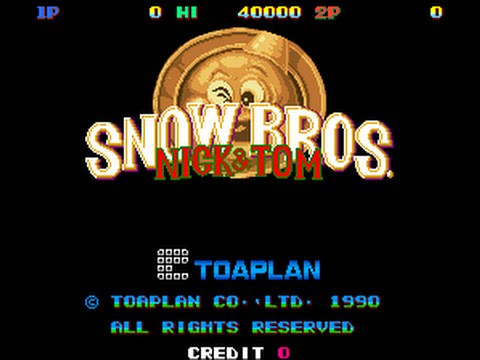 [60FPS] Snow Bros. - Nick & Tom (スノーブラザーズ) [Arcade] - ALL Clear - 1CC - 7,806,200 pts - kangseungkoo
