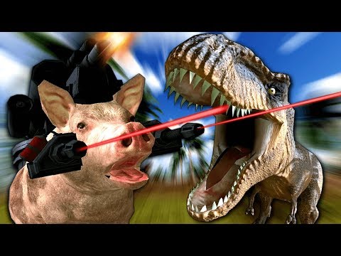 PIGS WITH GUNS VS T-REX! - AWESOME New Battle Sim! - Beast Battle Simulator Gameplay