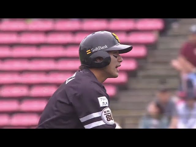 【1回表】ホークス・柳田 自己最多に並ぶ 21試合連続ヒットは先制打!! 2018/5/17 E-H