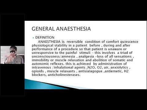 General Anaesthesia Lecture Live 