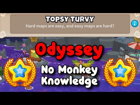 BTD6 Odyssey Hard Mode Tutorial | No Hero + No Monkey Knowledge | Topsy Turvy