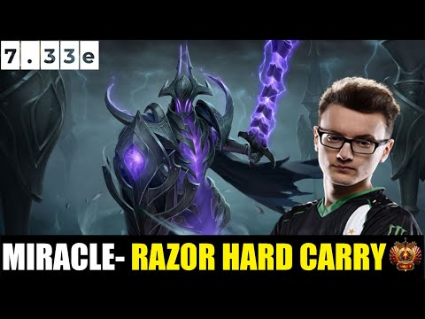 INSANE MIRACLE RAZOR HC  7.33D RAZOR HIGH MMR MATCH  #dota2