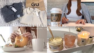 vlog｜寒くなってきた日、自分を労わるひとり時間🕯️GU購入品紹介🧶社会人の日常👩🏻‍💻スタバ新作