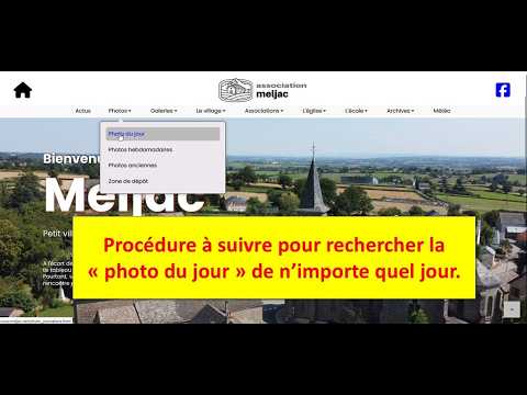 Procédure à suivre pour rechercher la photo du jour de n'importe quel jour sur Meljac.net.