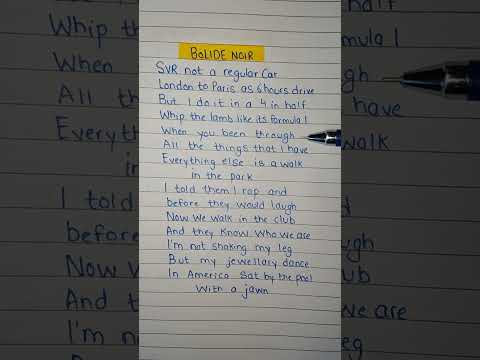 CENTRAL CEE X JRK 19 - BOLIDE NOIR | Handwritten Lyrics | #centralcee #jrk19 #shorts