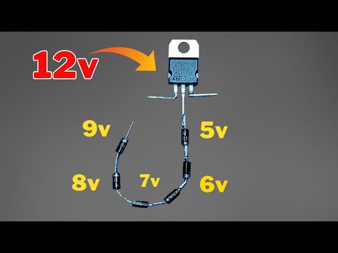 7805 Voltage Regulator Circuit | L7805 | 12v To 9v 7v 6v 5v Converter | 7805 IC